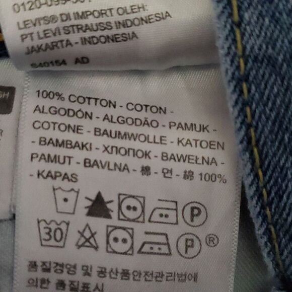 Levi's 569 Loose-Fit Straight Ripped Tropical Hawaiian Jean Shorts Waist 34 - Picture 9 of 9